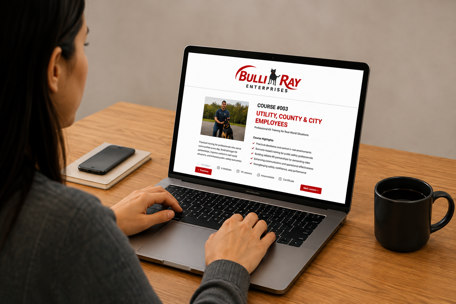 Focused Online Learning at a Modern Desk